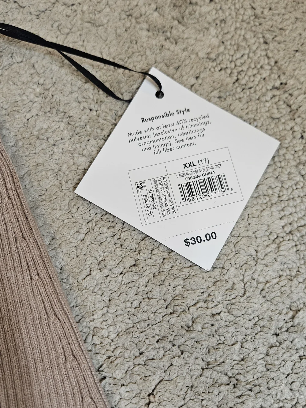Ava & Viv Ribbed Knit Pencil Skirt – Taupe – XXL (17) – NWT